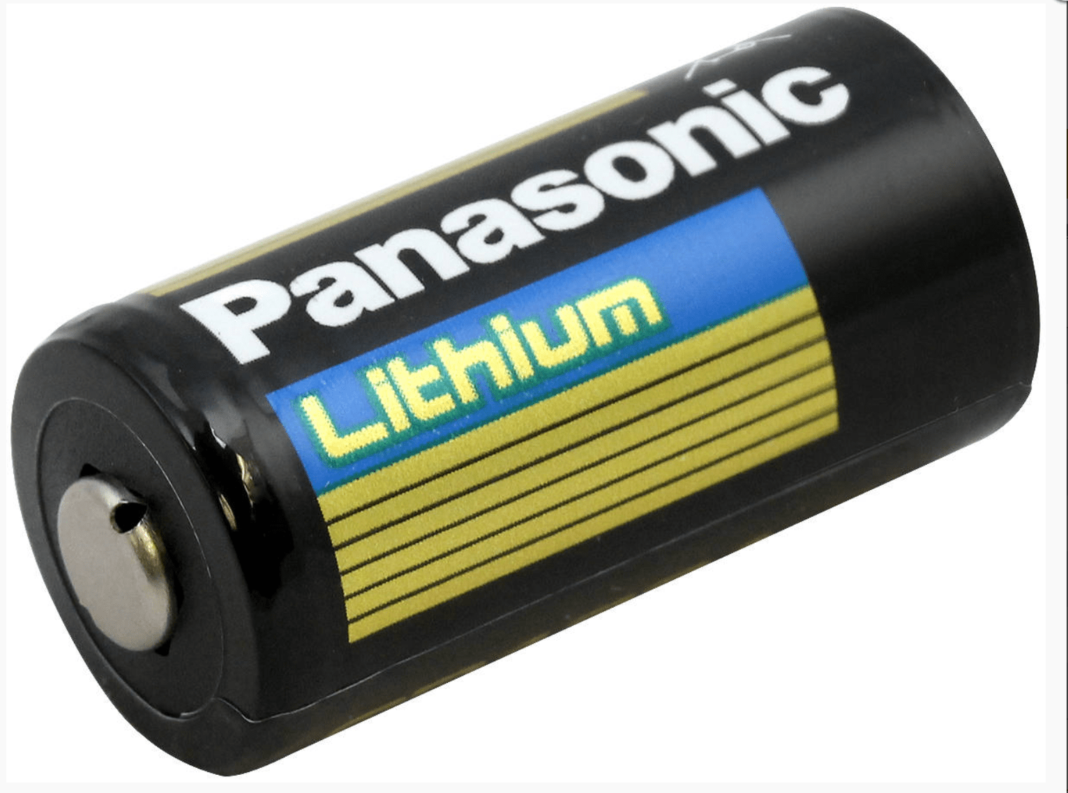 2 Pack Panasonic CR123A 1550mAh 3V Lithium Batteries