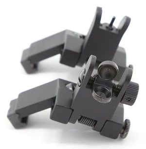 45 Degree Offset Front and Rear Backup Iron Sights - Flip-Up and Fixed