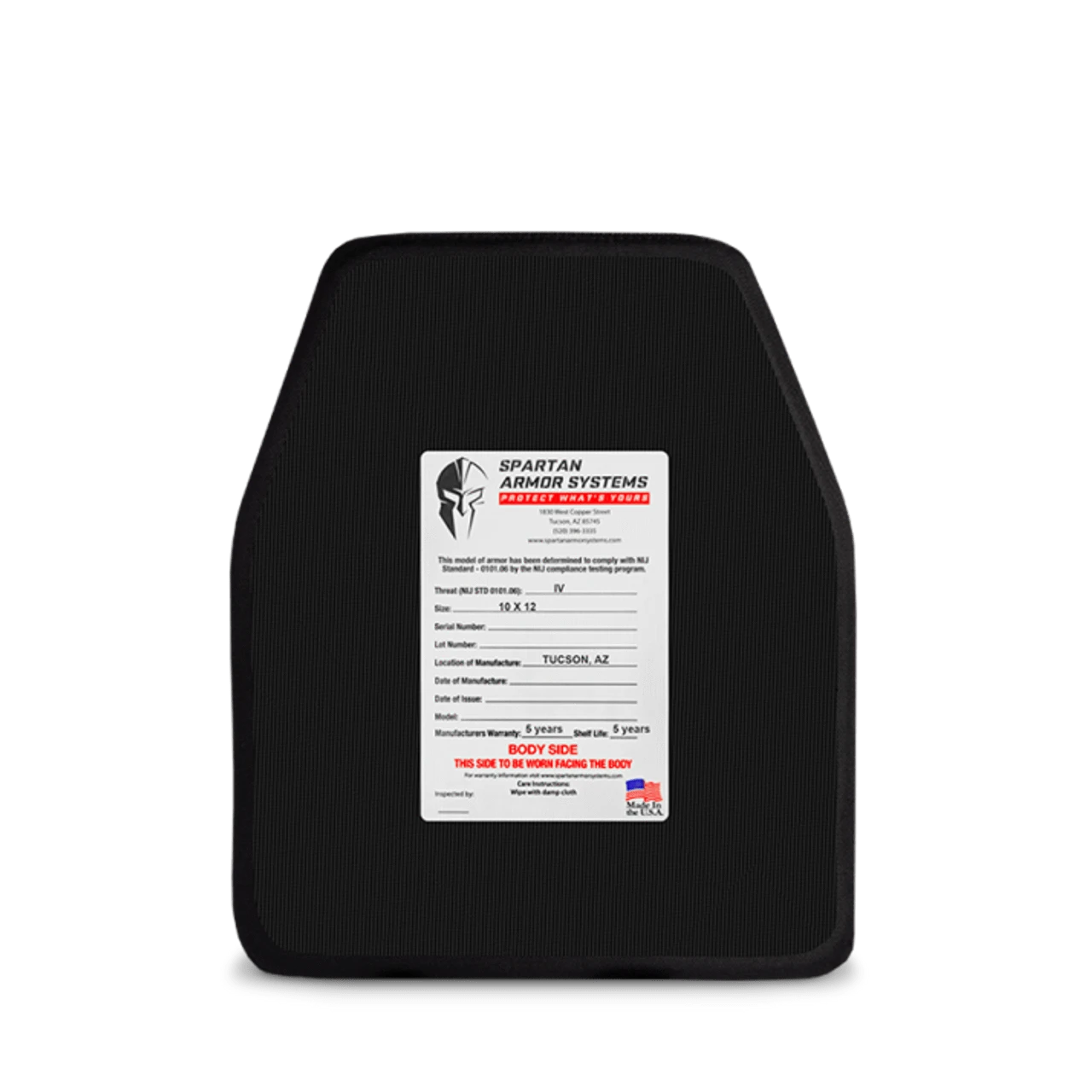 Spartan Level IV Ceramic Body Armor Package