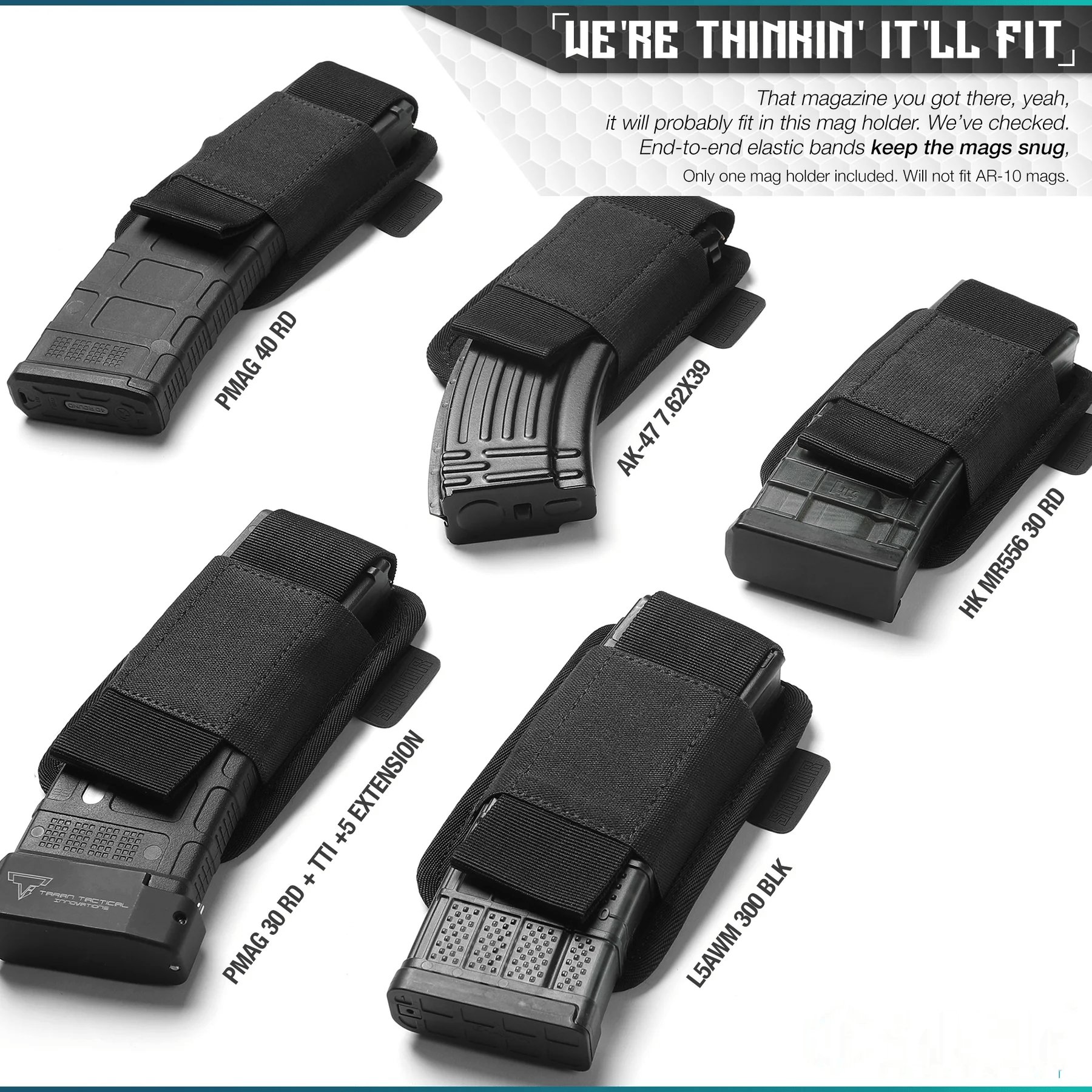 AR-15/AK-47 Mag Holster - Hook Backing (Multiple Slots)