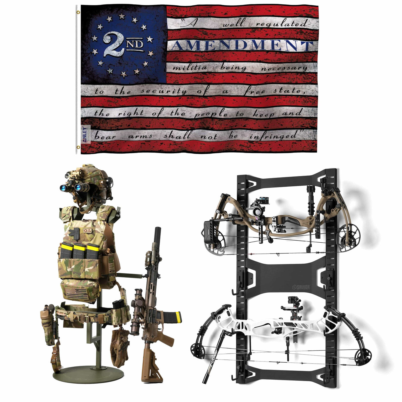 gear.standoff 2.com 2A Display Package | Tactical Gear Stand, Wall Rack & Flag
