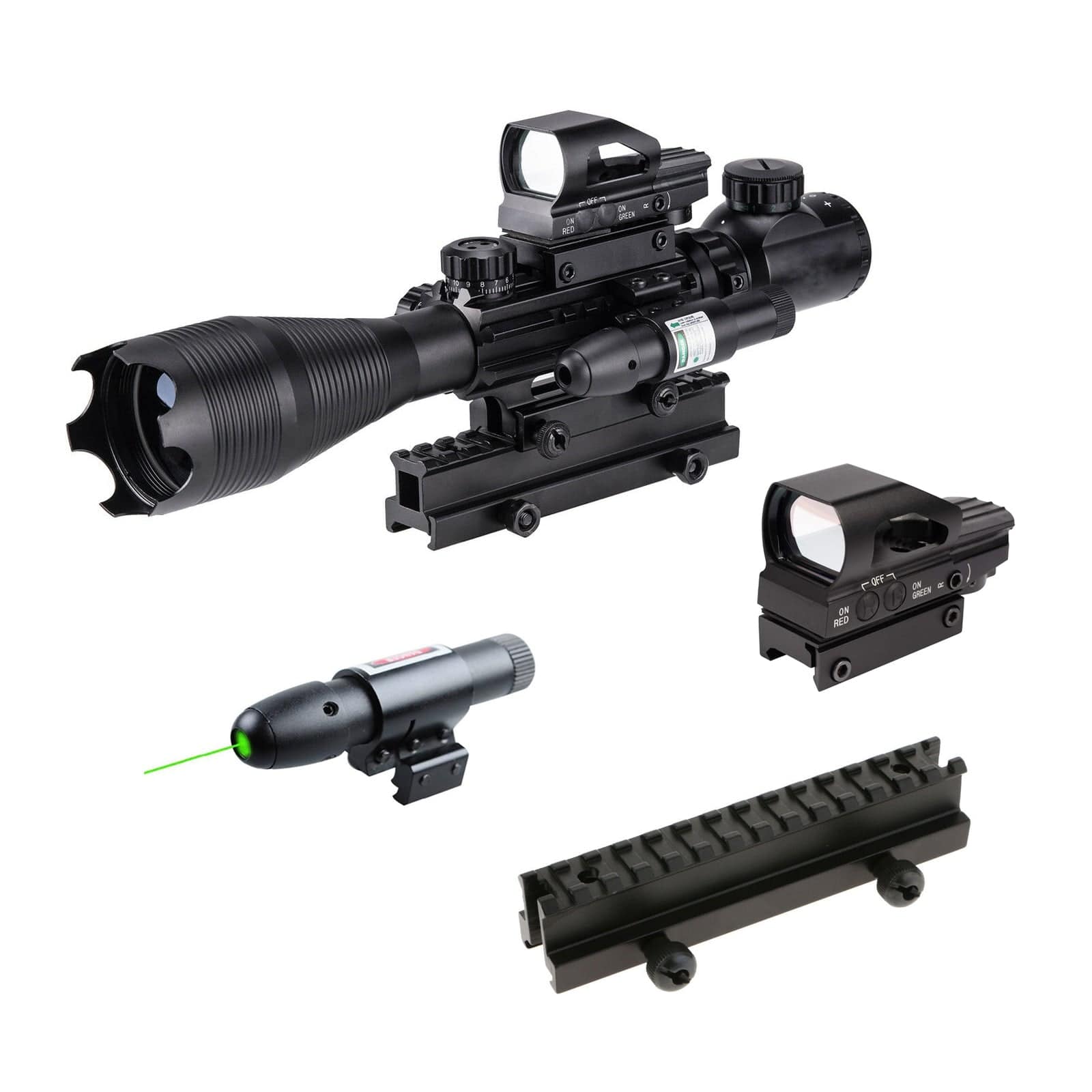 TAC-3: 4 Piece 4-16x50 Illuminated Reticle Scope Package