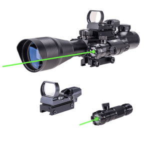 The AR-15 5 Piece Package w/ Illuminated Scope, Green Laser, Dot Sight, .223 Bore Sight and Bipod