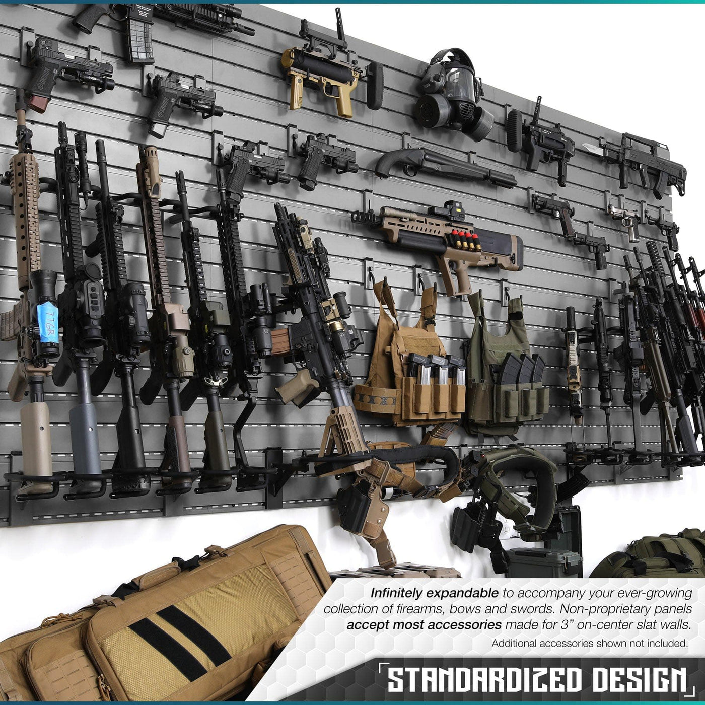 Wall Rack System – 5 Panel | Modular Gun Room Display Rack | SFT2 Tactical