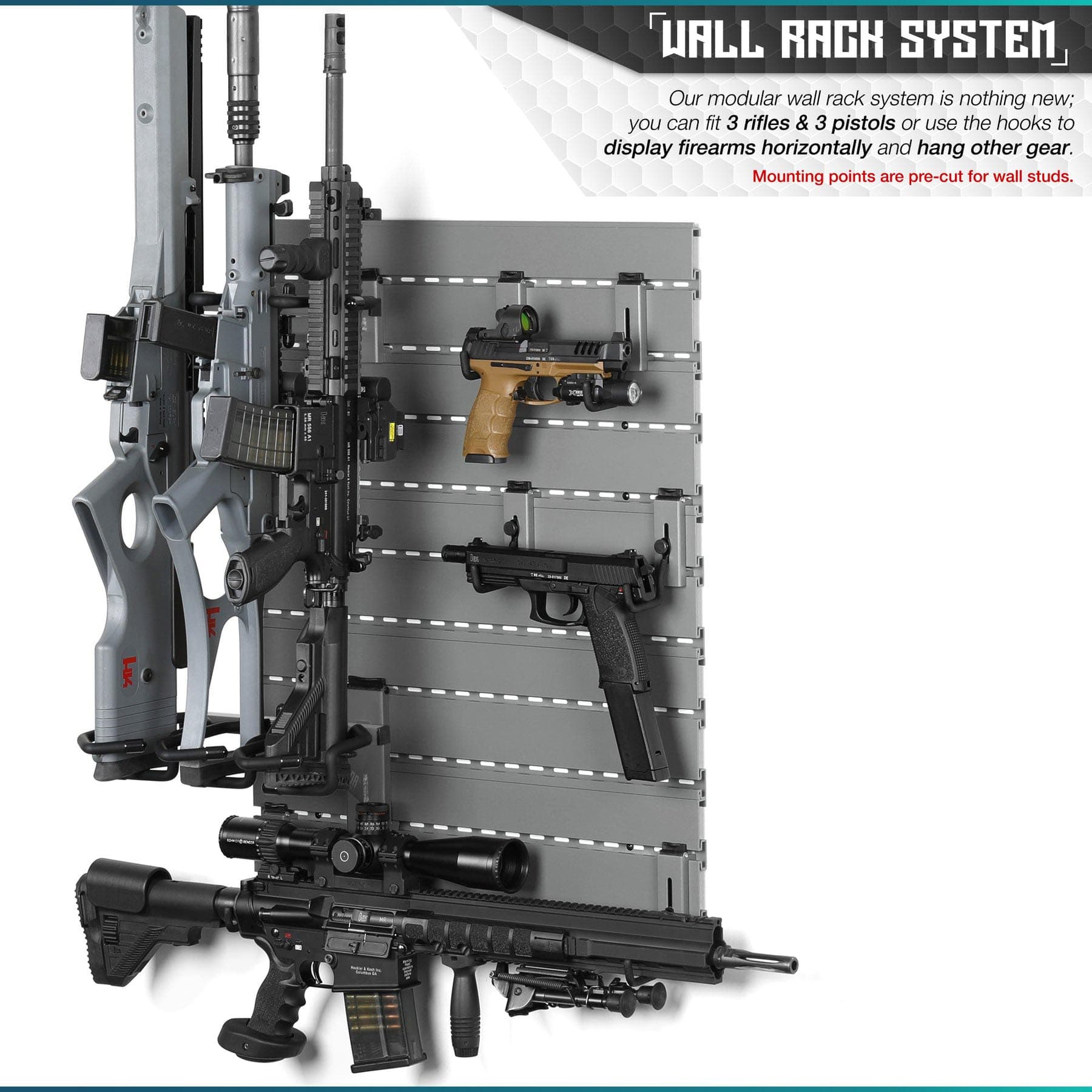 Wall Rack System - 5 Panel and Attachments - SFT2 Tactical