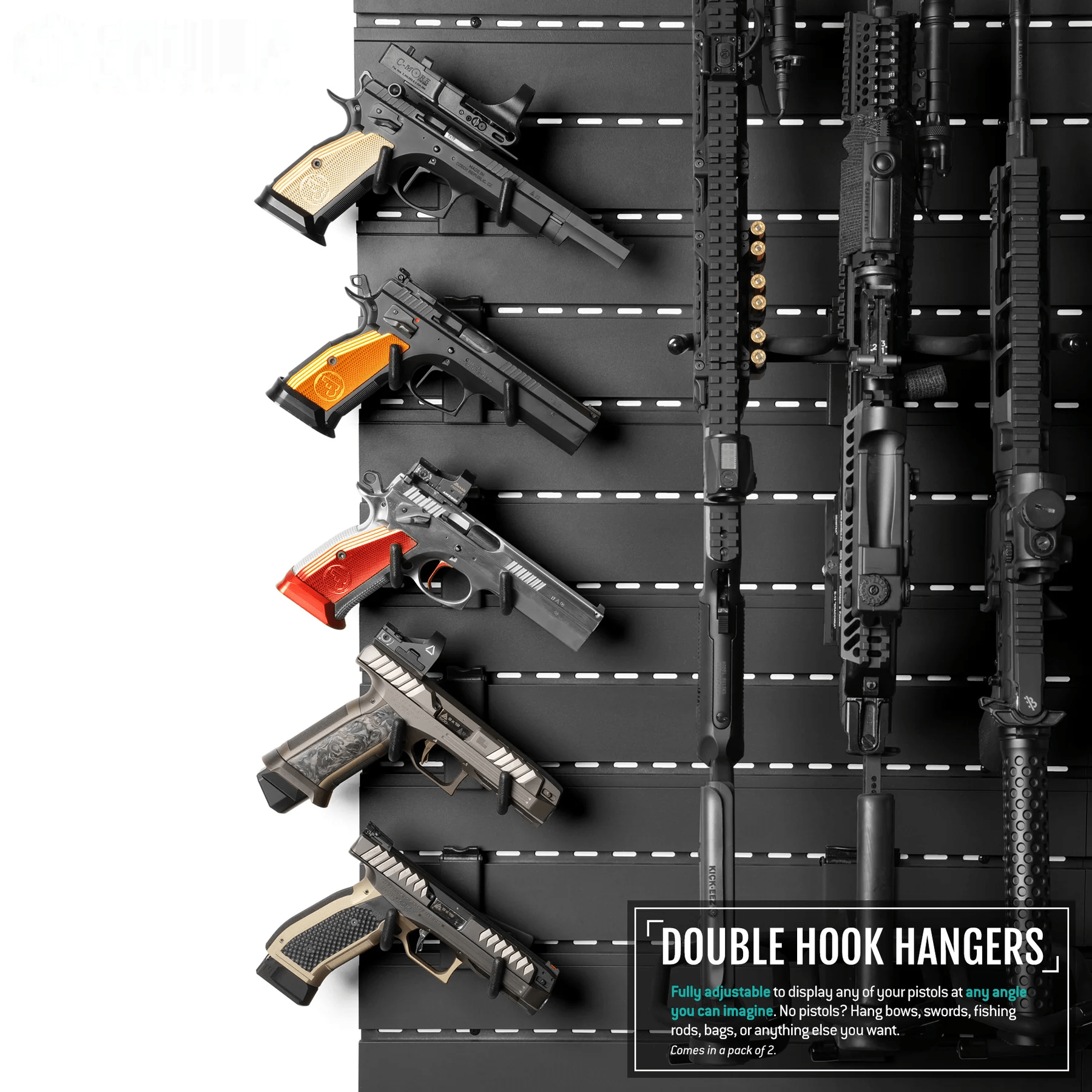 Home / PRODUCTS / Wall Rack System - Adjustable Pistol Hangers (2 Pack)