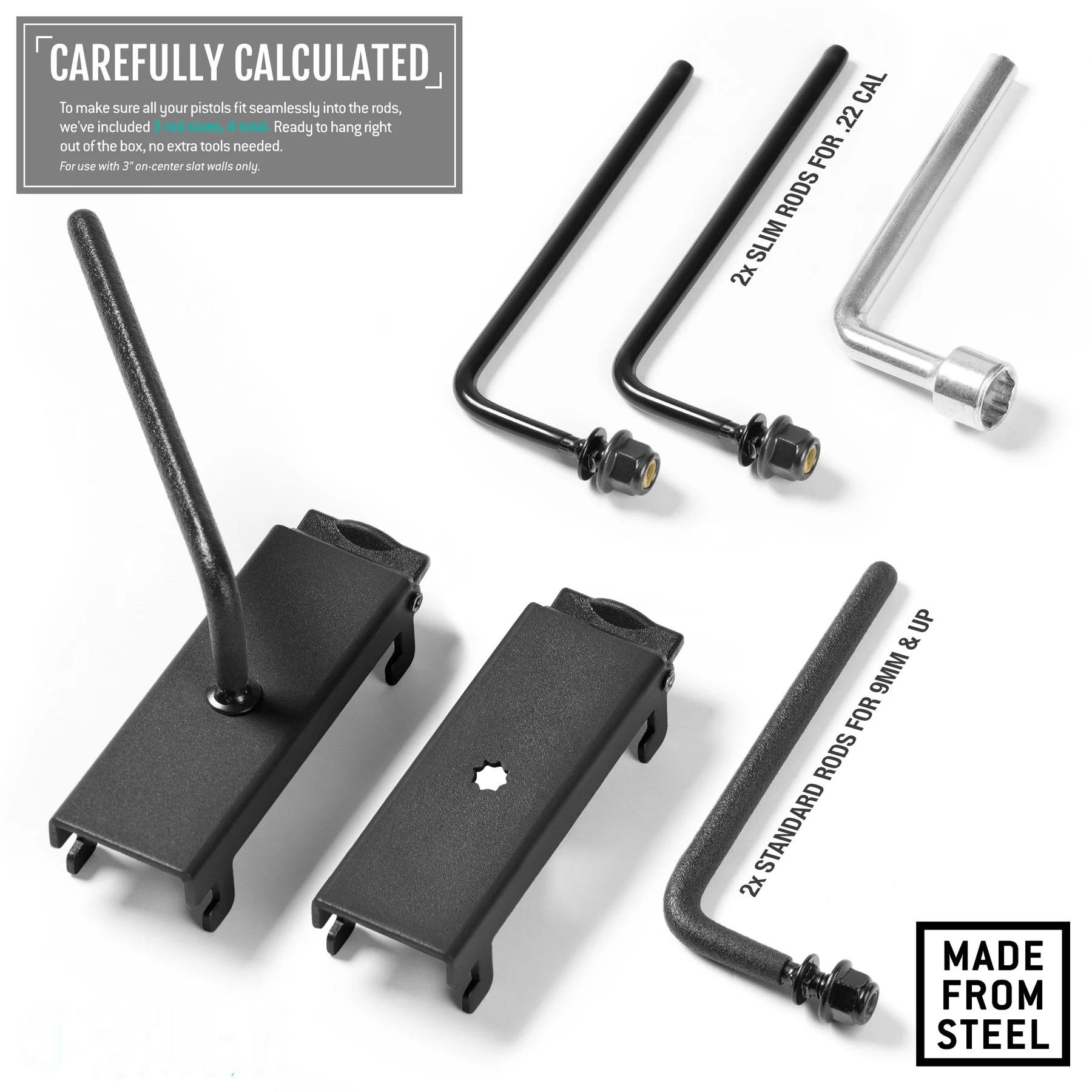 Home / PRODUCTS / Wall Rack System - Adjustable Pistol & Suppressor Rod ...