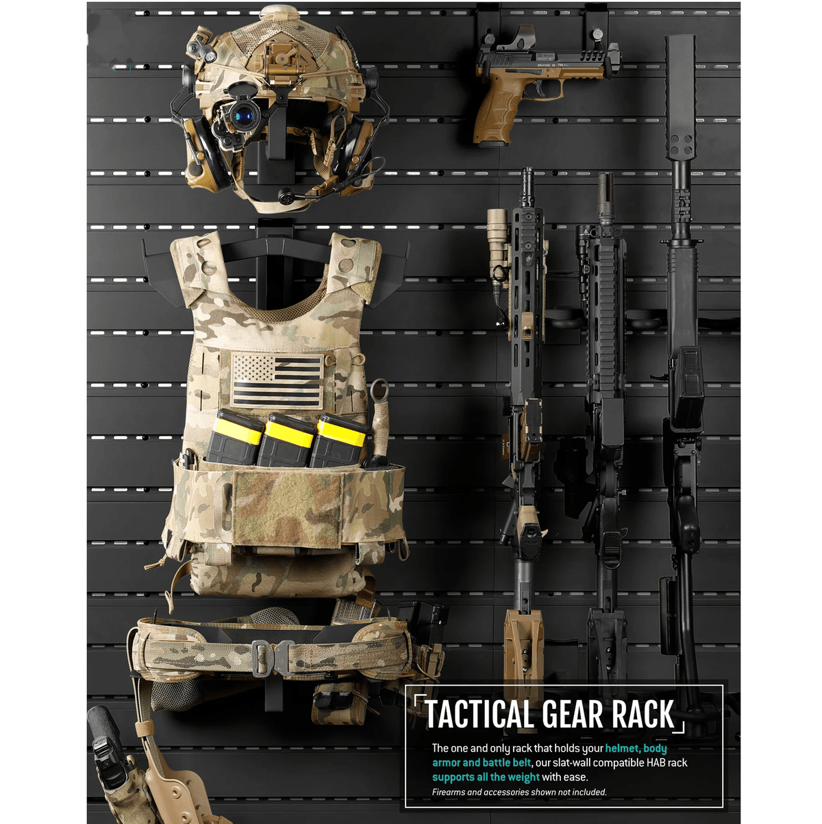 Wall Rack System Tactical Gear Rack | Helmet, Armor & Belt Display ...