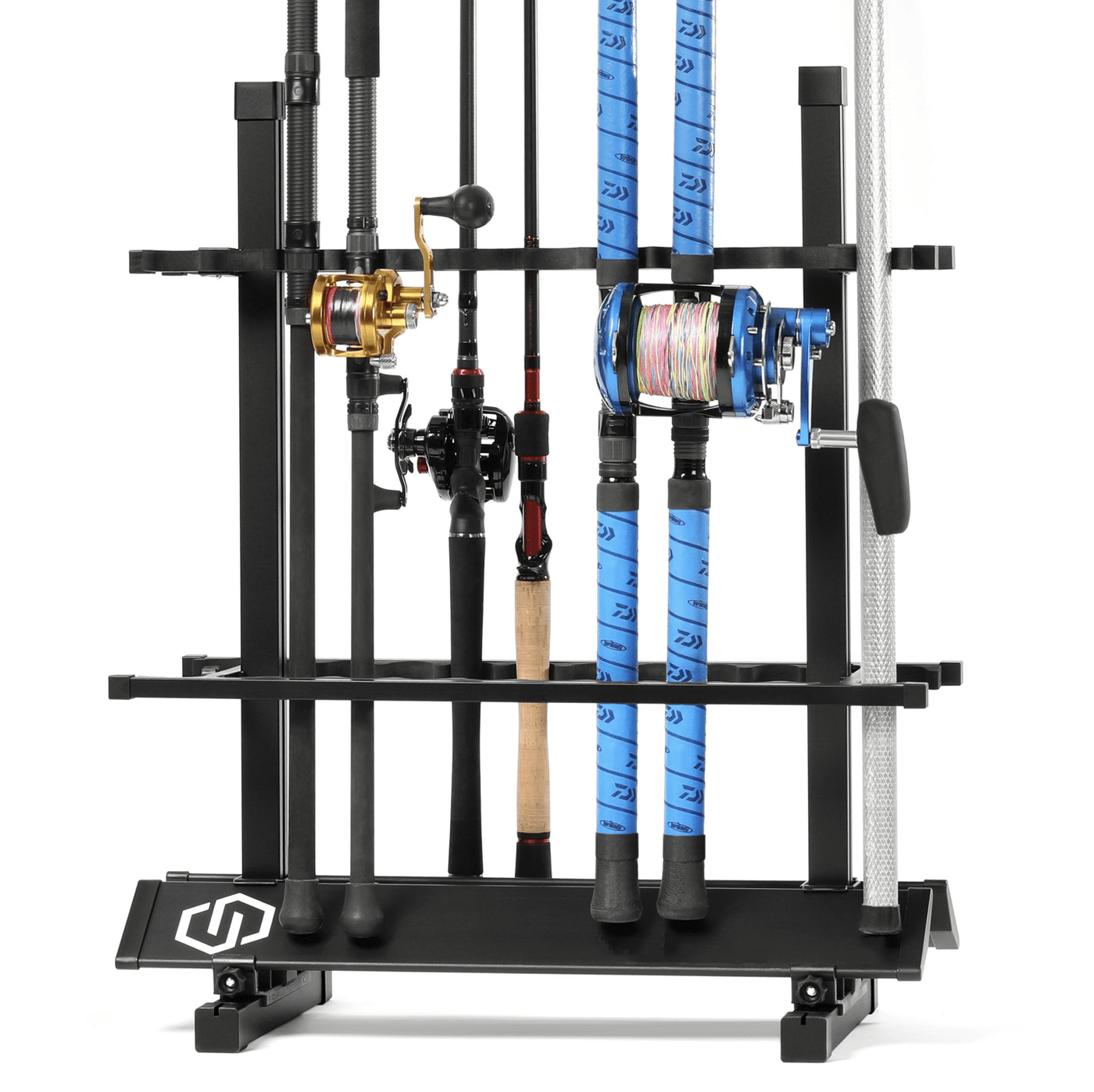 Fishing Pole Aluminum Rack | Holds 48 Rods & Gear Storage Fishing Pole Aluminum Rack | Holds 48 Rods & Gear Storage