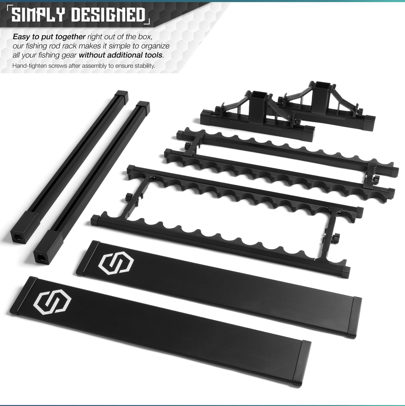 Fishing Pole Aluminum Rack | Holds 48 Rods & Gear Storage | SFT2 Tactical Fishing Pole Aluminum Rack | Holds 48 Rods & Gear Storage | SFT2 Tactical