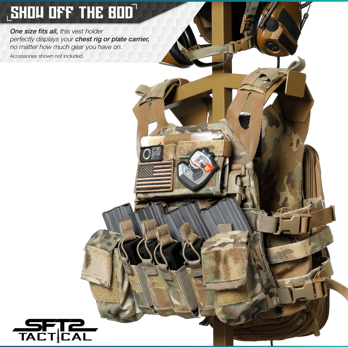 tactical gear rack Tabletop Tactical Gear Rack | Helmet & Plate Carrier Display